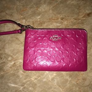 Magenta Coach Wristlet